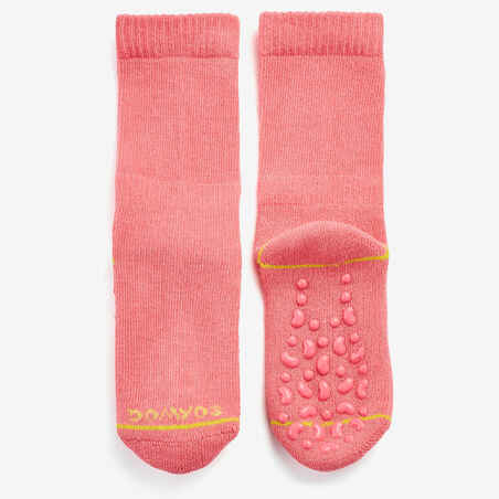Kids' Non-Slip Socks Twin-Pack - Pink/Grey