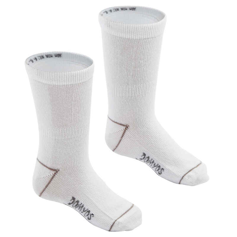 Kids' Basic Mid Socks Twin-Pack - White