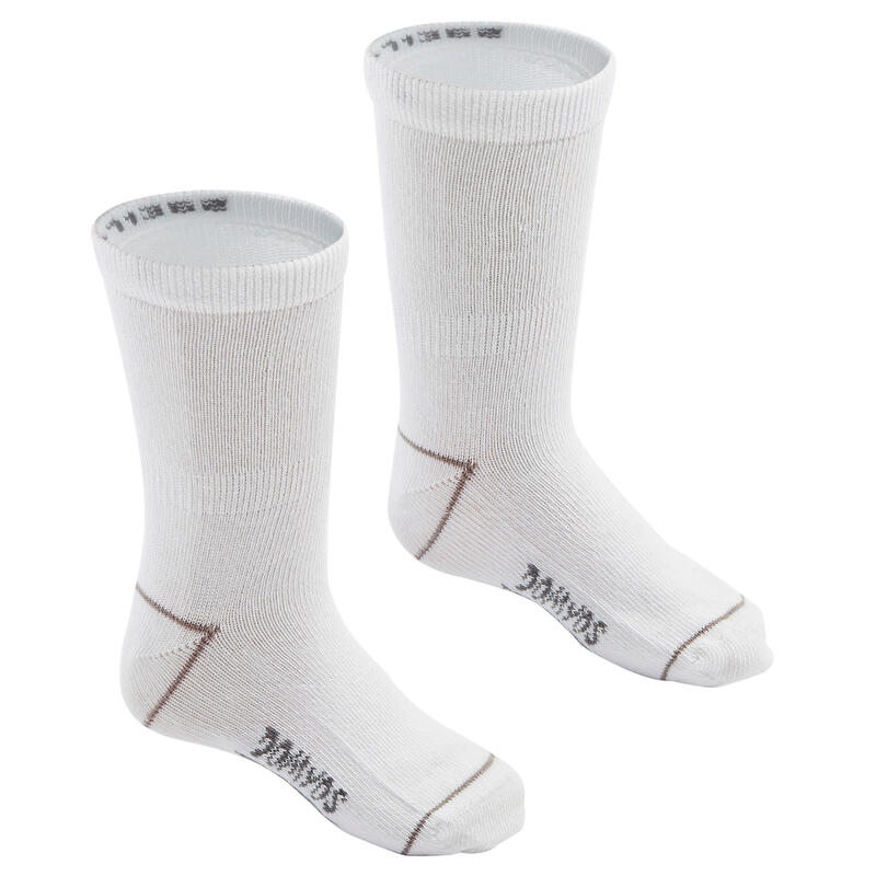 Chaussettes basiques enfant mi-haute lot de 2 blanc