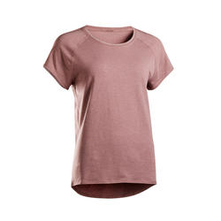 Camiseta Manga Corta Yoga Mujer ecodiseñada ciruela