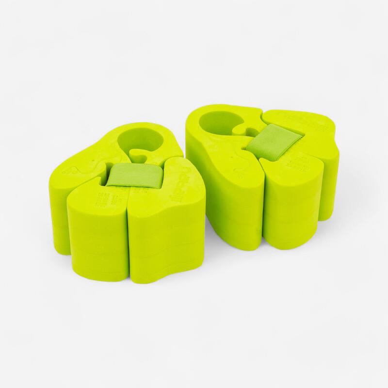 Brassards piscine en mousse vert avec sangle élastiquée pour enfant de 15-30 kg