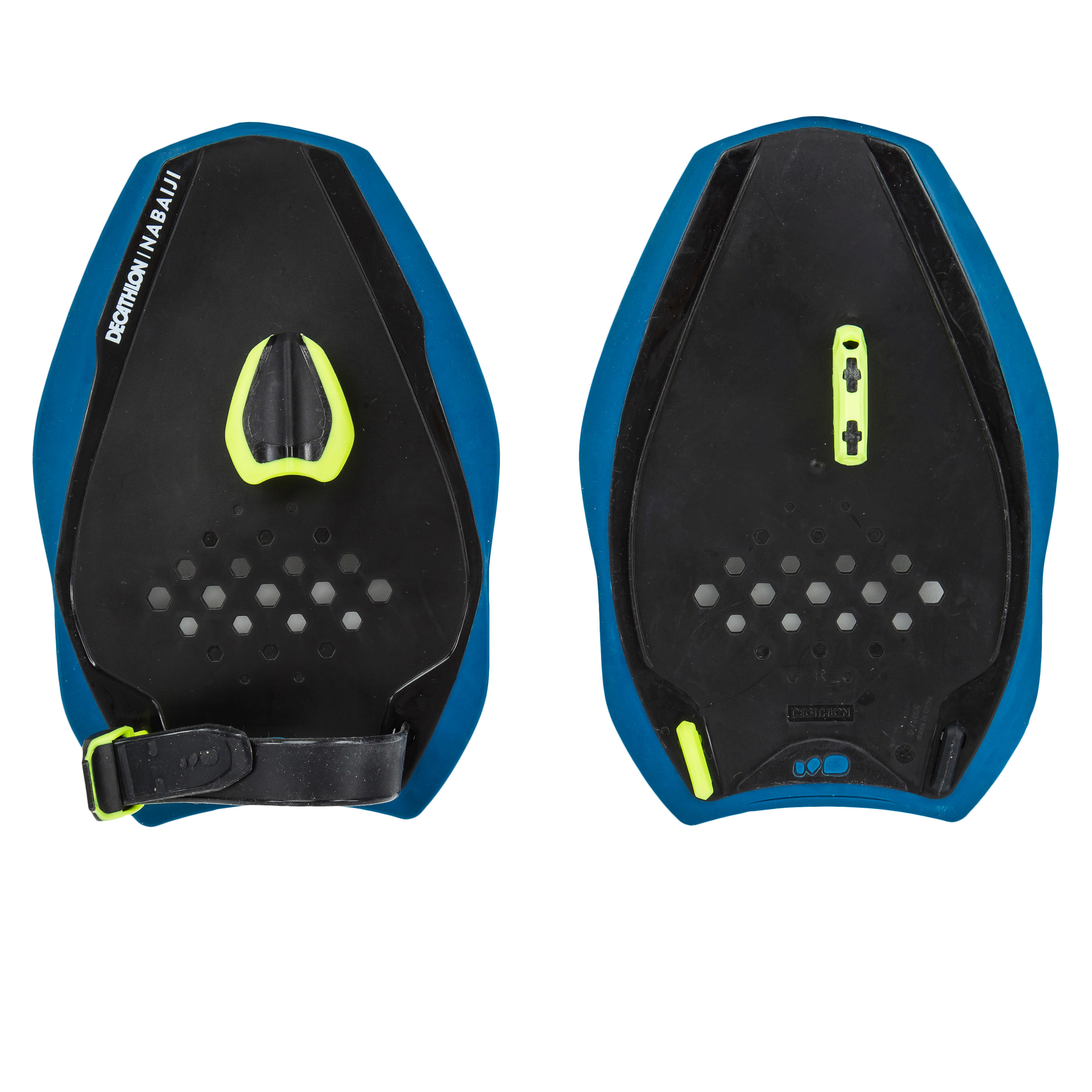 Swimming Paddles Size S -Quick’in 500 Blue/Yellow - NABAIJI