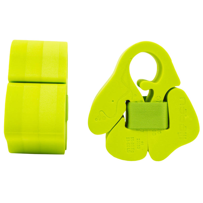 Brassards Natation En Mousse Vert Avec Sangle Elastiquee Pour Enfant De 15 30 Kg Nabaiji