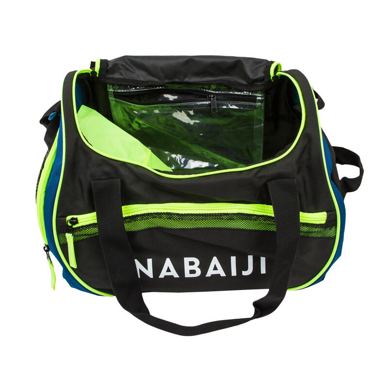 Bolsa 30 L compartimentos natación Nabaiji negro/verde flúor