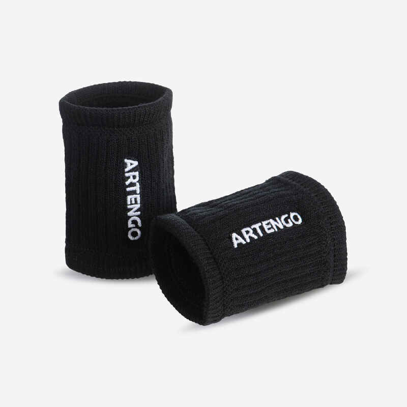 Schweißband Tennis - TP 500 Handgelenk weiss/schwarz