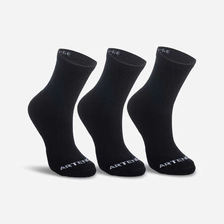 CHAUSSETTES DE SPORT HAUTES RS 100 NOIR LOT DE 3