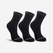 Calcetines altos de tenis Pack de 3 Artengo RS 100 Negro