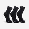 Calcetines altos de tenis Pack de 3 Artengo RS 100 negro