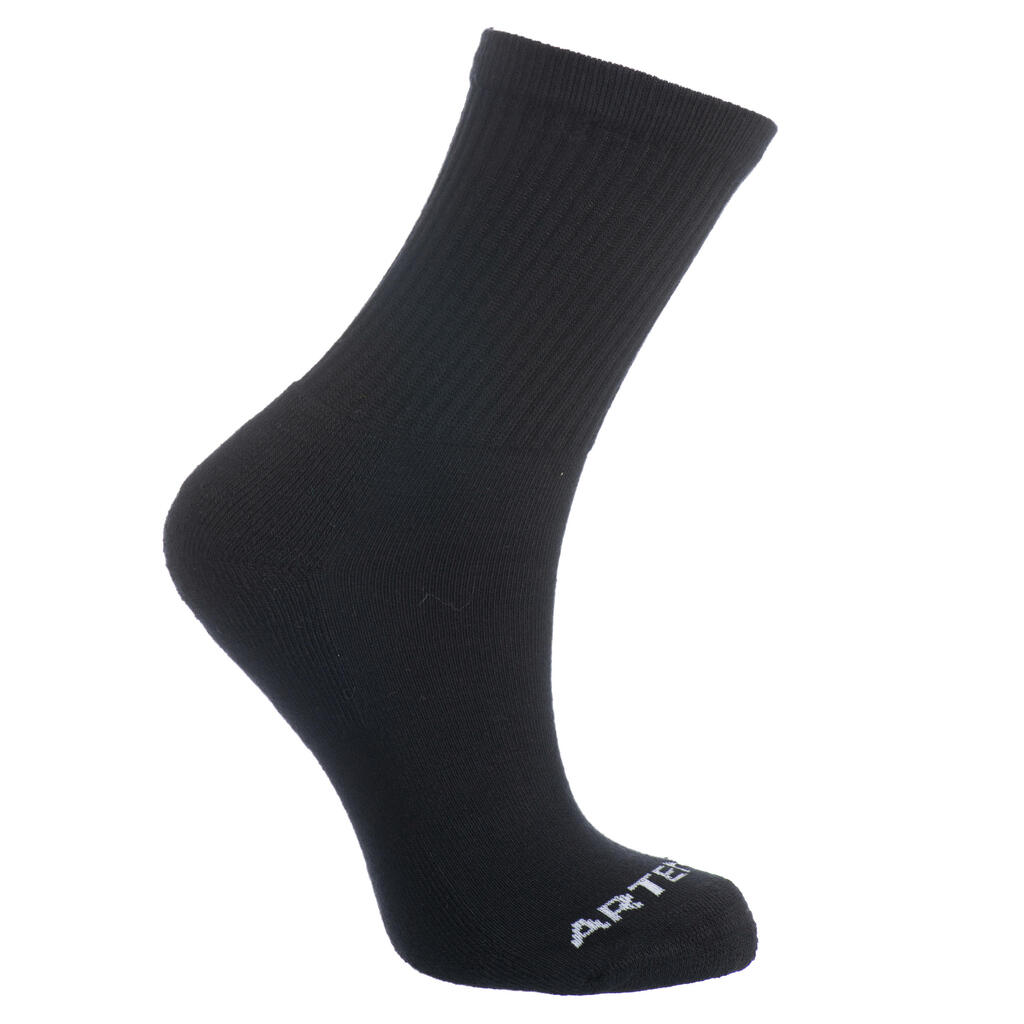 Chaussettes de sport hautes rs 100 noir lot de 3