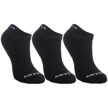 CHAUSSETTES DE TENNIS BASSES RS 100 NOIR LOT DE 3