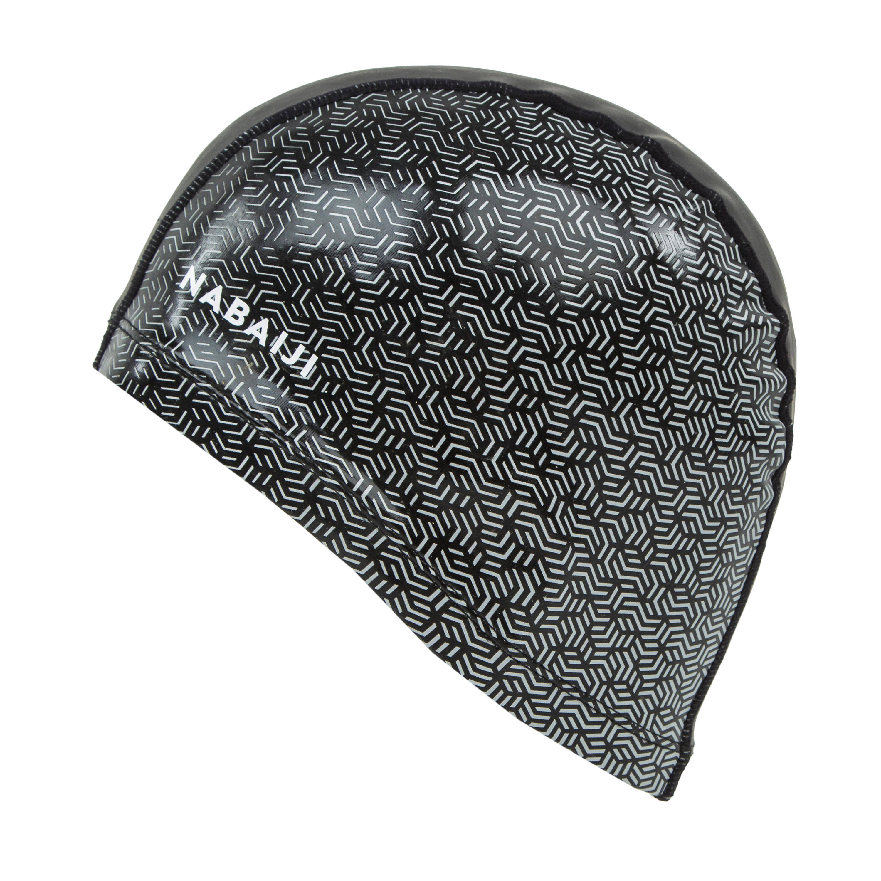 Adult Swimming Cap Silicone Mesh 56-60 Cm Geo Black -  4