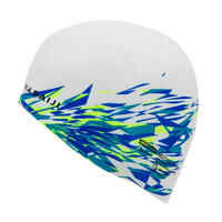 SILICONE SWIM CAP - WHITE FIRE PRINT