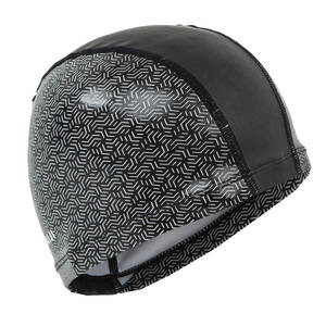 Adult Swimming Cap Silicone Mesh 56-60 Cm Geo Black