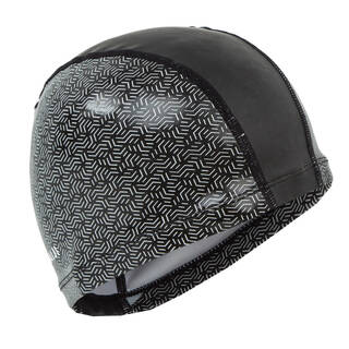 Adult Swimming Cap Silicone Mesh 56-60 Cm Geo Black