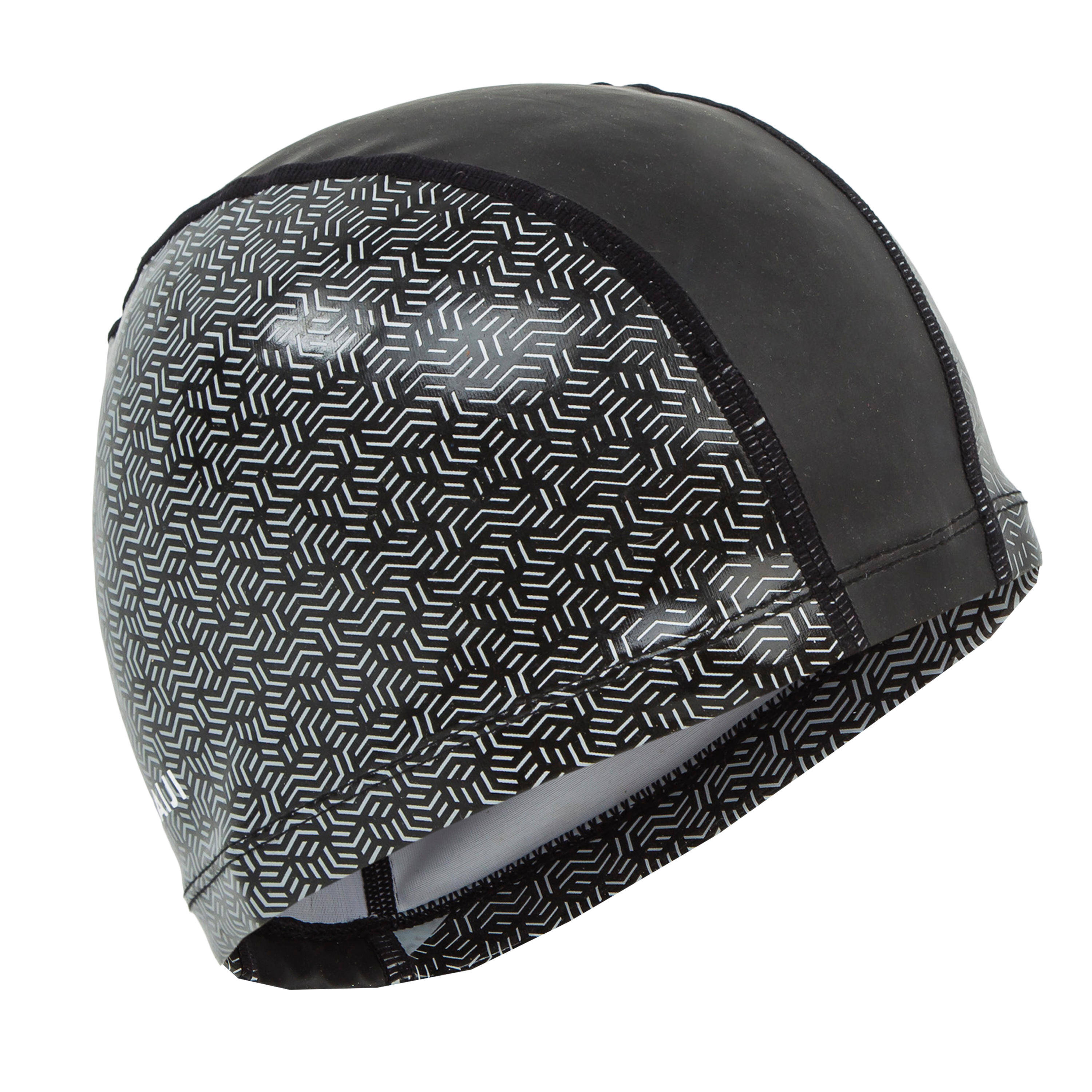 Adult Swimming Cap Silicone Mesh 56-60 Cm Geo Black -  1
