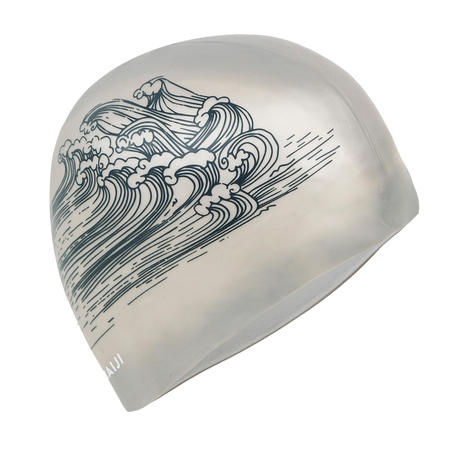 Bonnet De Bain Natation Silicone Volume 500 Print Sea Noir Decathlon Bonnet De Bain Natation Silicone Volume 500 Print Sea Noir Decathlon