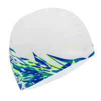 SILICONE SWIM CAP - WHITE FIRE PRINT