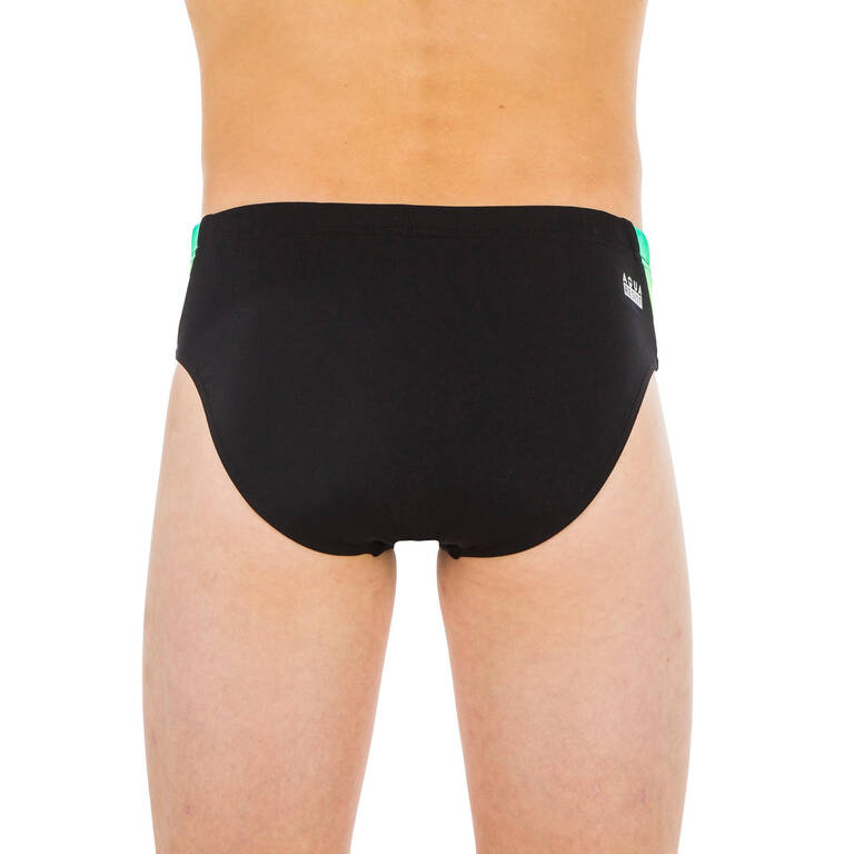 BOYS' SWIMMING TRUNKS SWIM BRIEFS 900 YOKE - GRAD GREEN