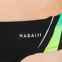 Boys' swimming briefs 900 yoke grad green