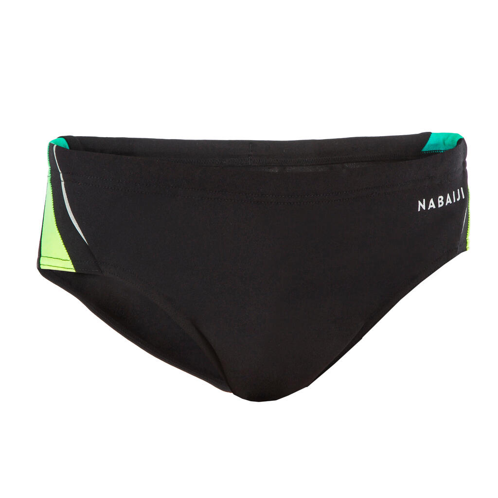 MAILLOT DE BAIN SLIP NATATION GARCON  900 YOKE GRAD VERT