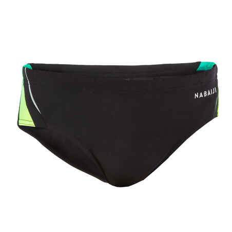 Boys' swimming briefs 900 yoke grad green