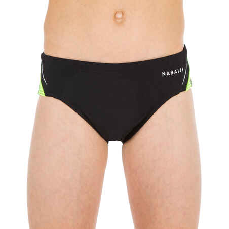 Boys' swimming briefs 900 yoke grad green