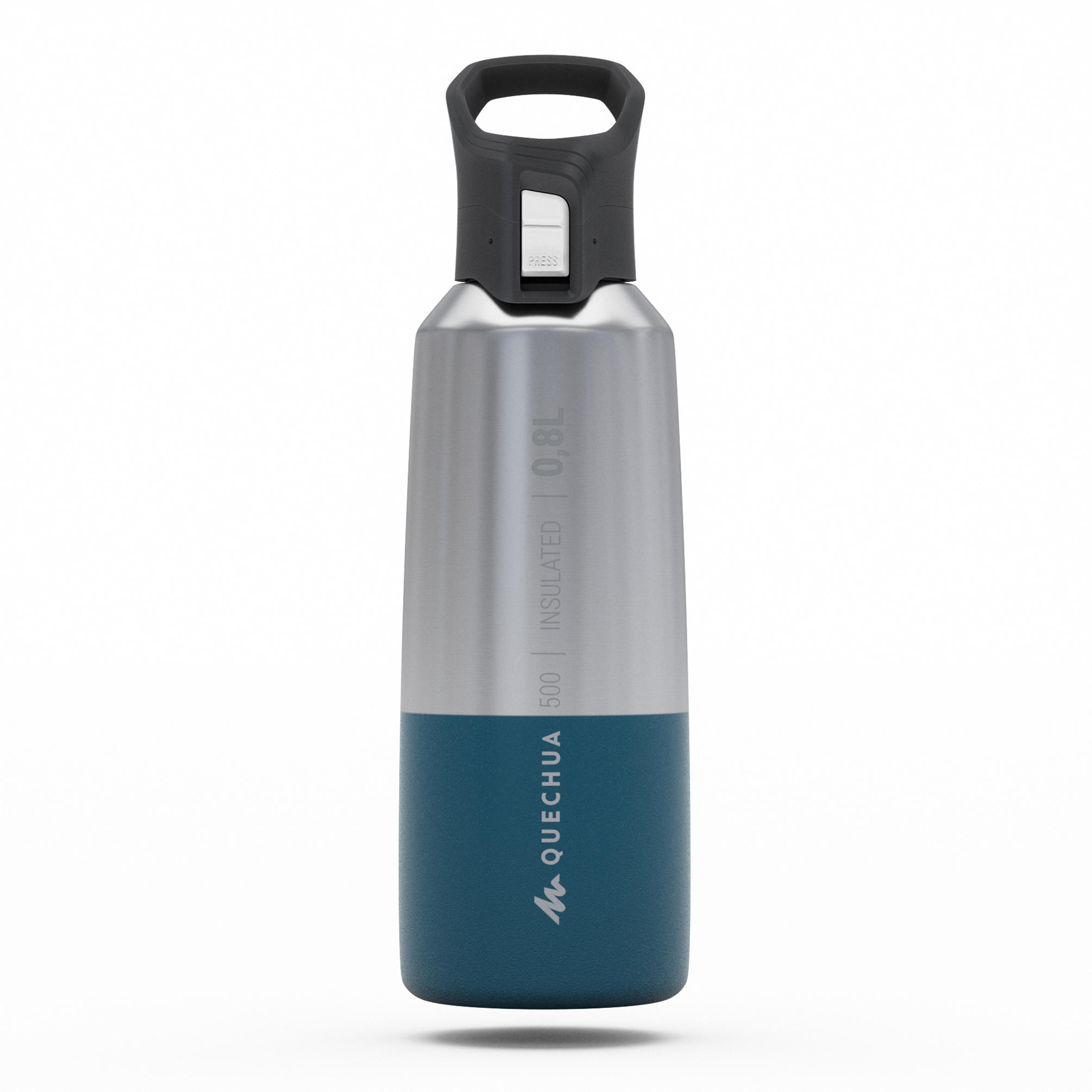 0.8 L stainless steel isothermal water bottle with quick-release cap for hiking  29/31