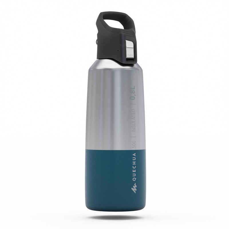 0.8 L stainless steel isothermal water bottle with quickrelease cap
