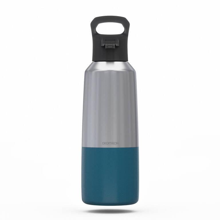 0.8 L stainless steel isothermal water bottle with quick-release cap for hiking 