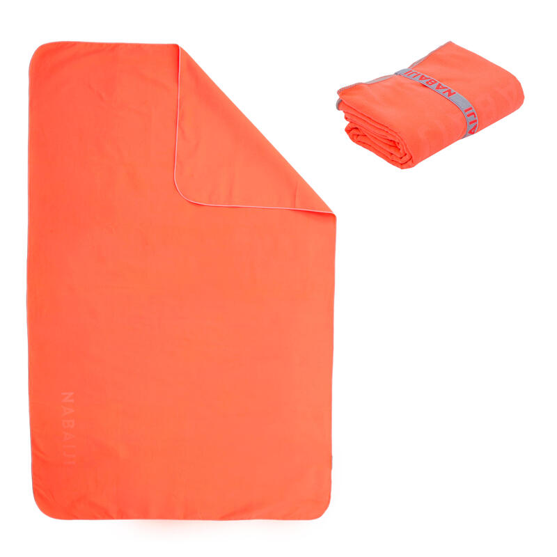 Swimming Microfibre Towel Size M 60 x 80 cm - Orange