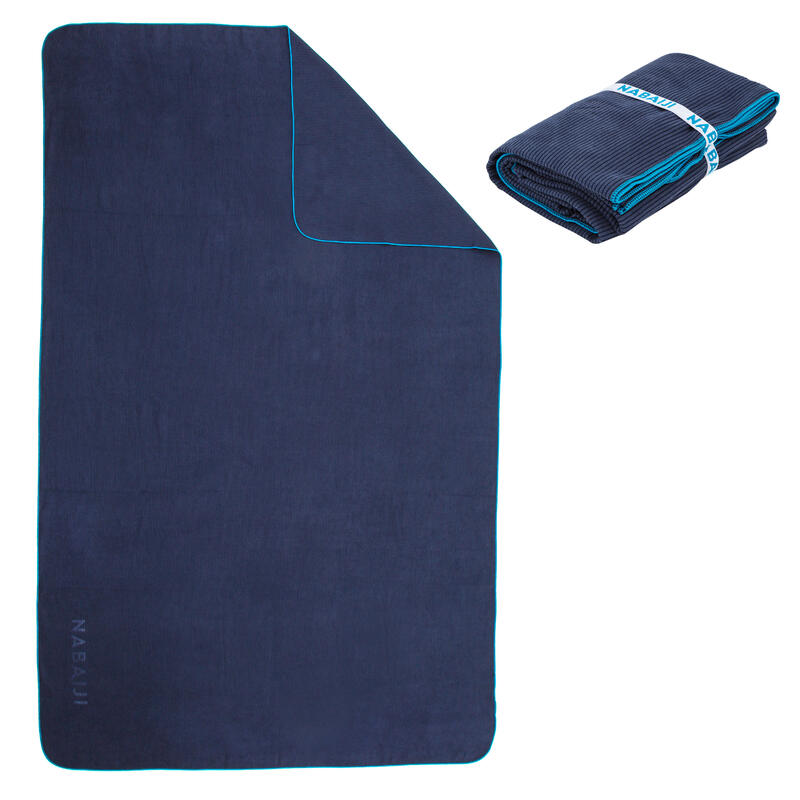 Toalla Azul Microfibra Rayas Talla XL 110 x 175 cm