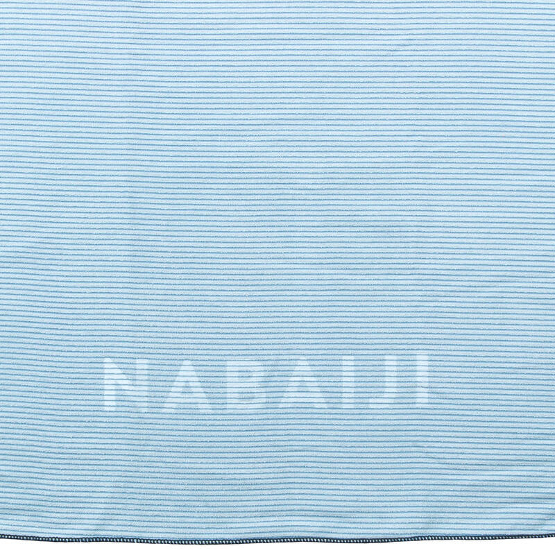 條紋微纖維毛巾L號80 x 130 cm－灰色