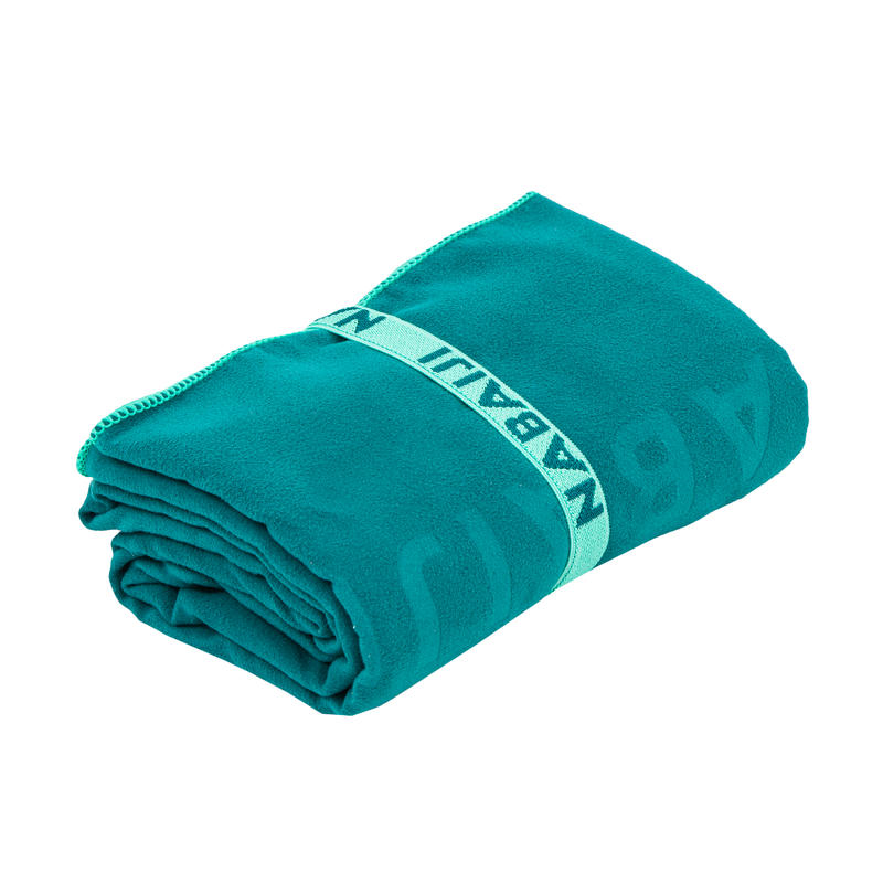 Swimming Microfibre Towel Size XL 110 x 175 cm Forest Green Decathlon