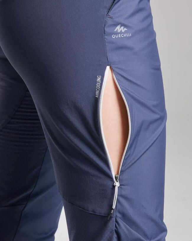 Ultra-light fast hiking women’s trousers FH500 blue.