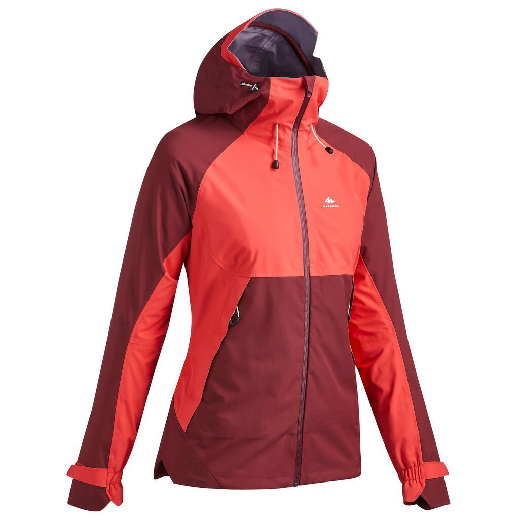 Wanderjacke Damen wasserdicht Bergwandern - MH500 rosarot 