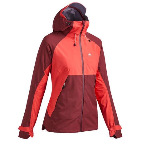 Куртка жіноча MH500 для гірського туризму водонепроникна коралова