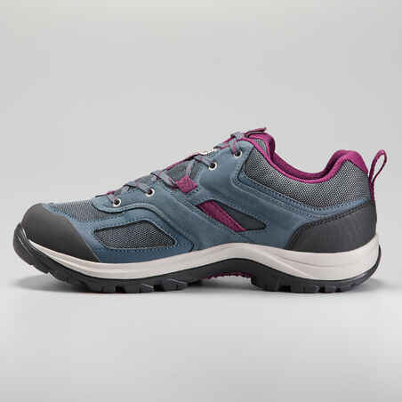 Women's waterproof walking shoes - MH100 - Grey/Purple