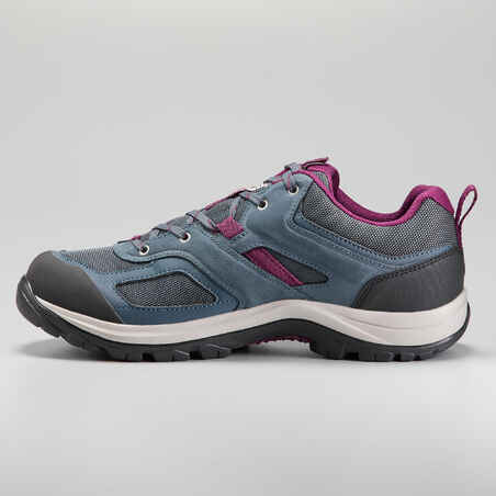 Women’s waterproof mountain walking boots MH100 – Blue/Plum