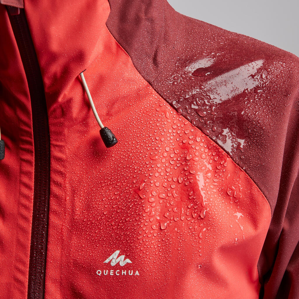 Women’s Waterproof Mountain Walking Jacket - MH500 - Raspberry