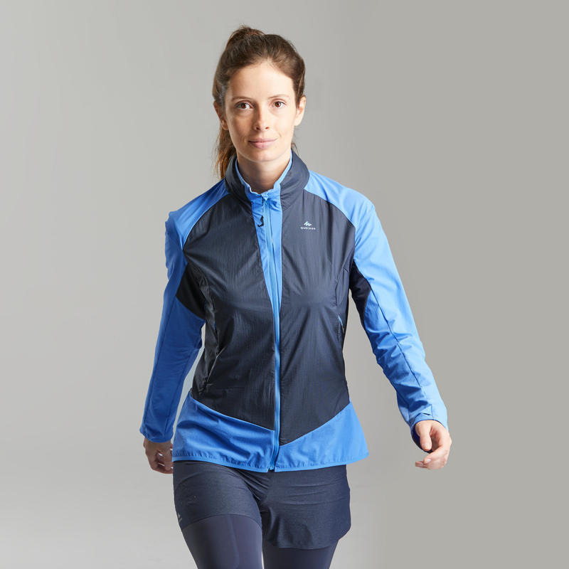 Warme jas voor fast hiking dames FH 900 Hybride blauw
