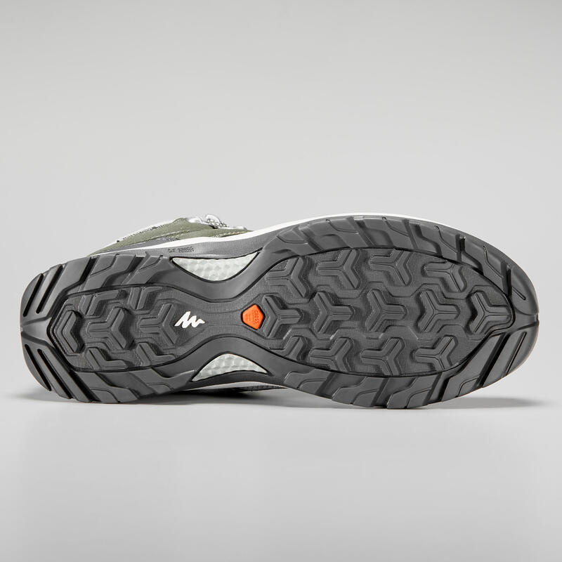 Dámské turistické kotníkové nepromokavé boty MH100 khaki