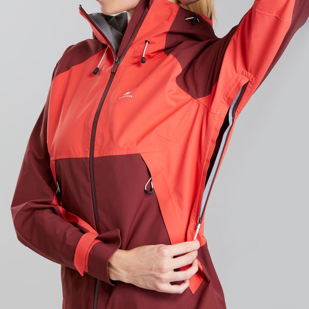 Women’s Waterproof Mountain Walking Jacket - MH500 - Raspberry