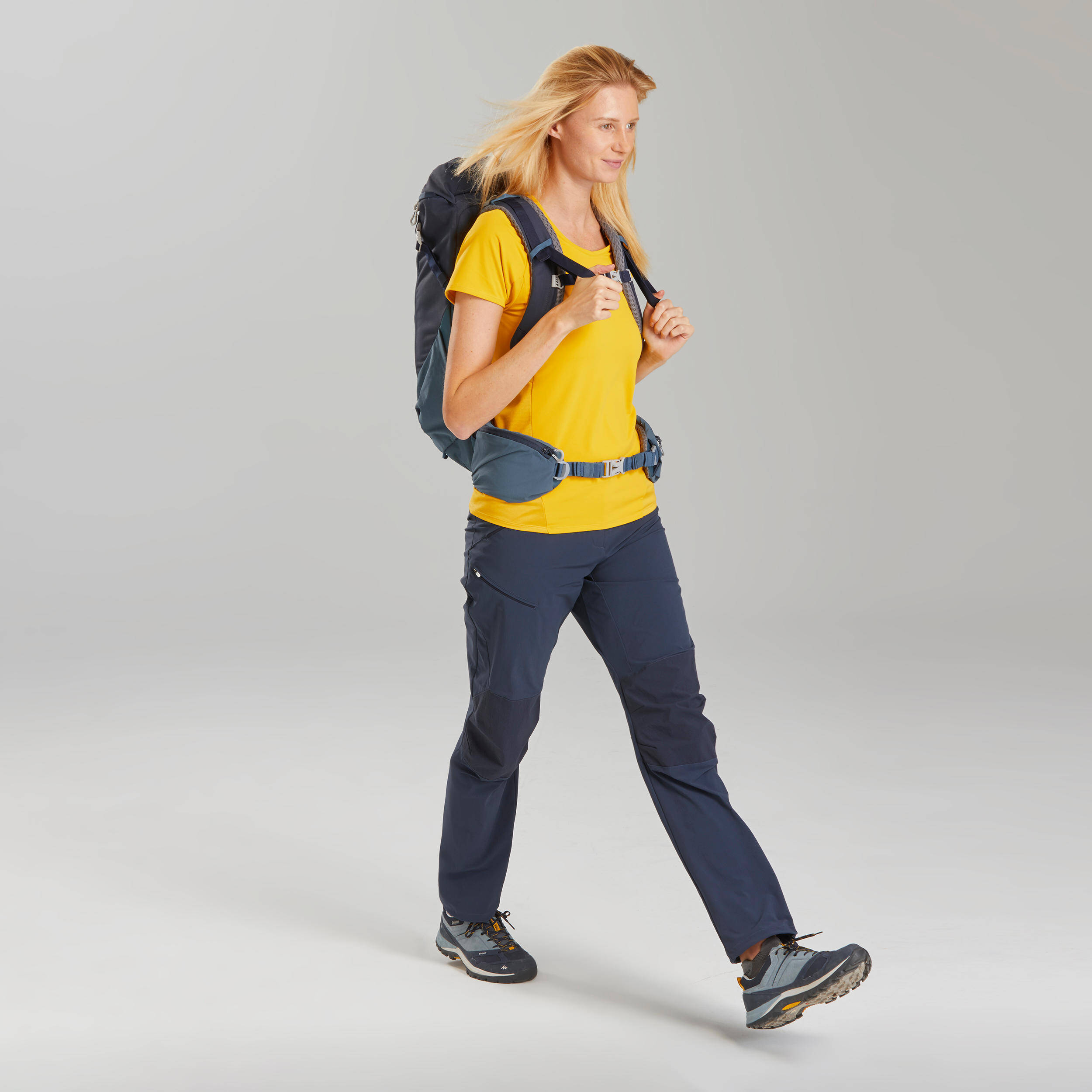 Women's T Shirt Mountain Hiking MH500 - Ochre -  4