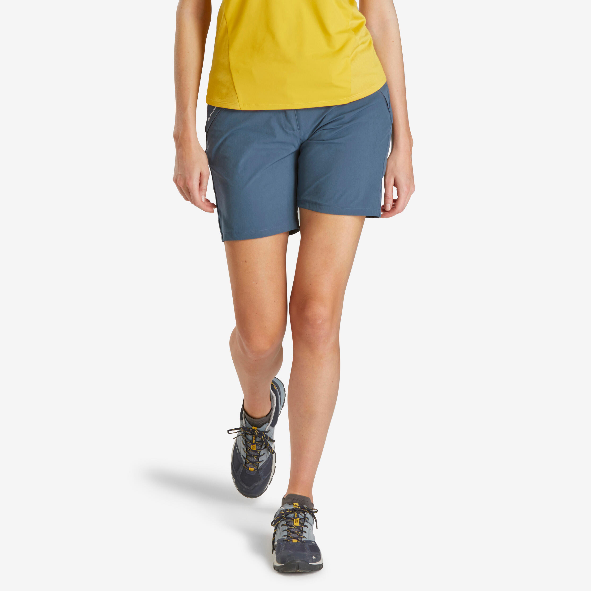 Women’s Hiking Shorts - MH 500 Blue/Grey