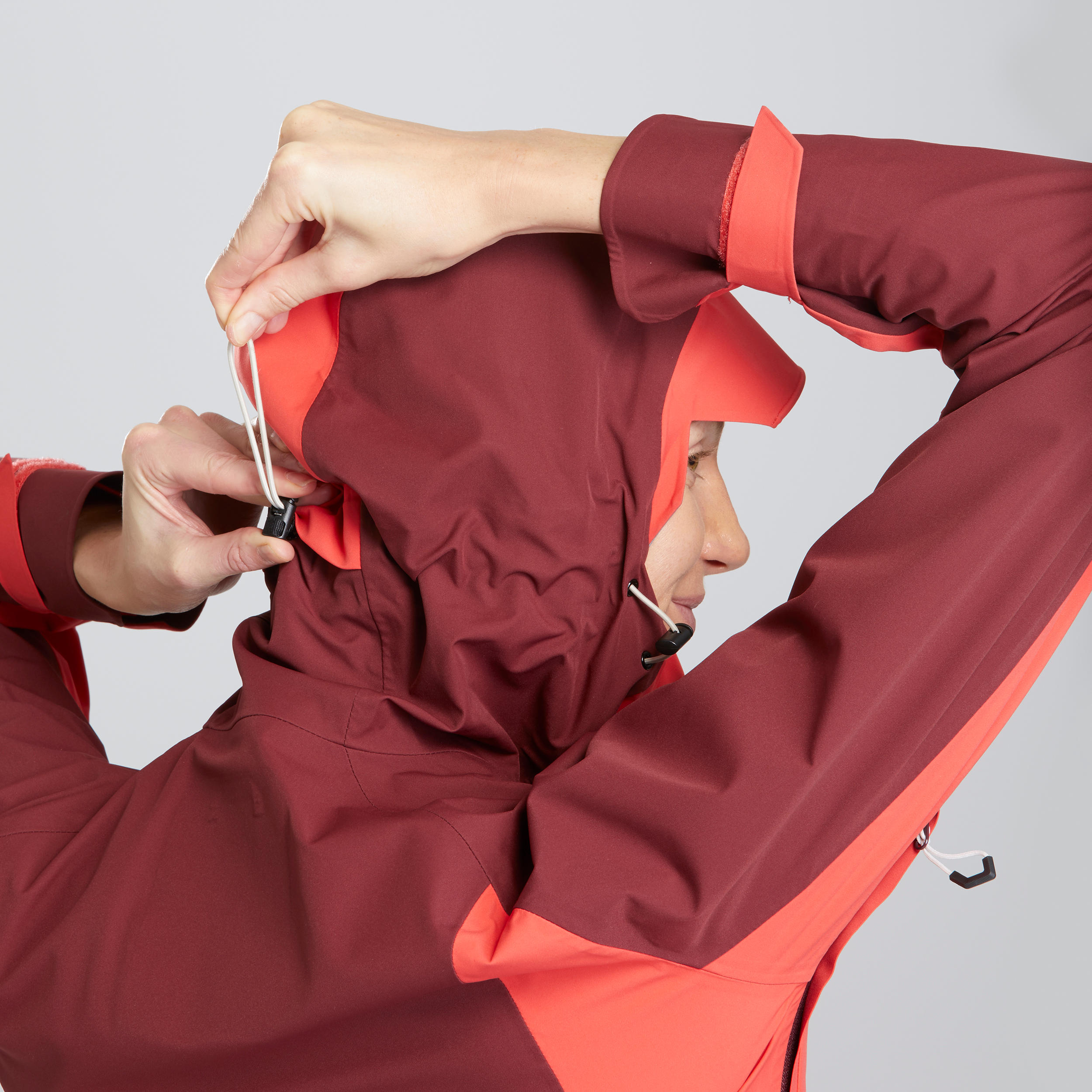 Wanderjacke Damen wasserdicht Bergwandern - MH500 rot  27/34