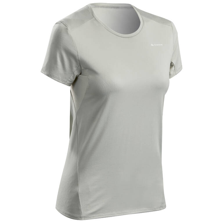 Women hiking quick dry t-shirt mh100 sage green