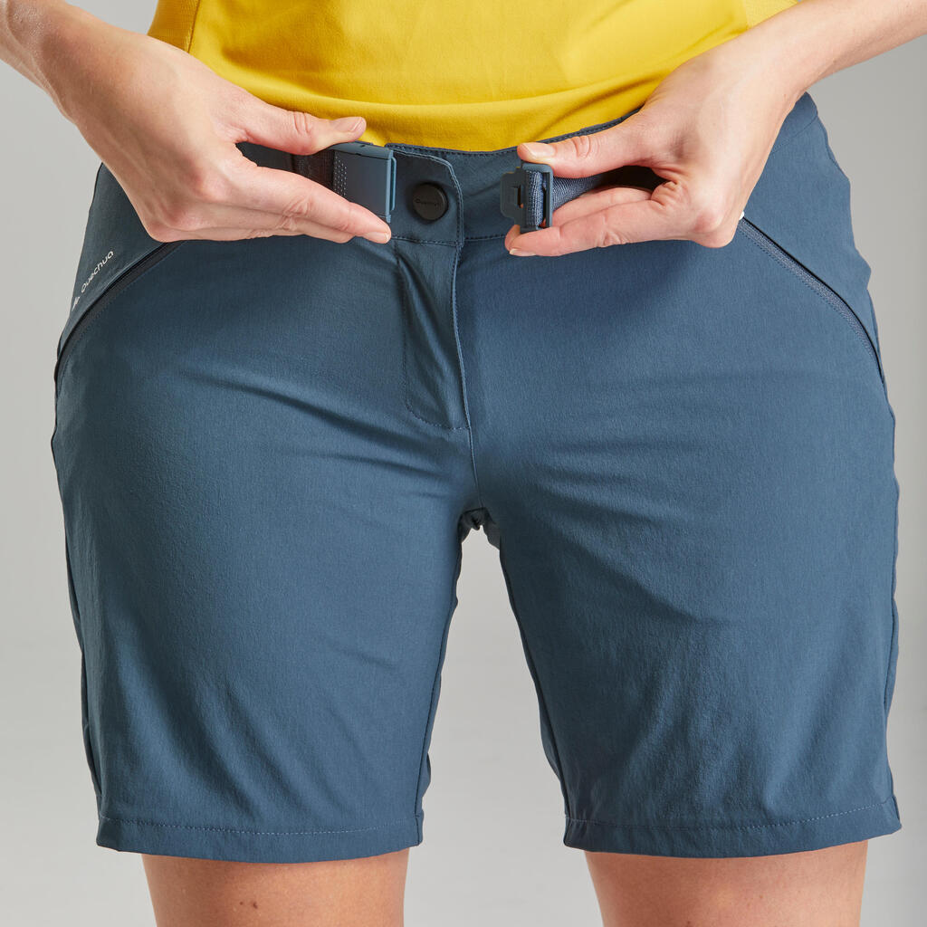 Shorts secado rápido de senderismo para Mujer Quechua MH500 azul