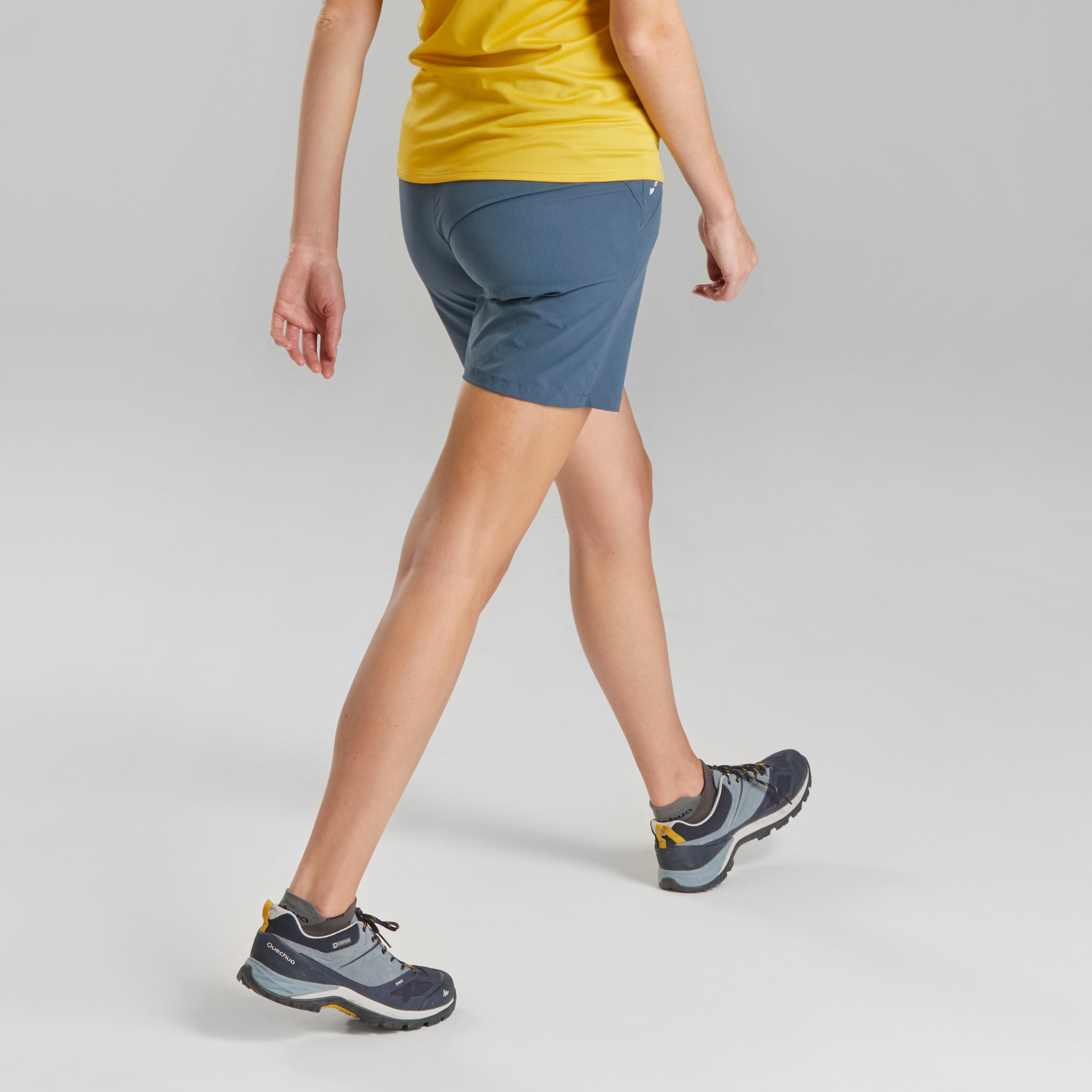 Women Dry Fit Short Shorts with Belt Blue - MH500