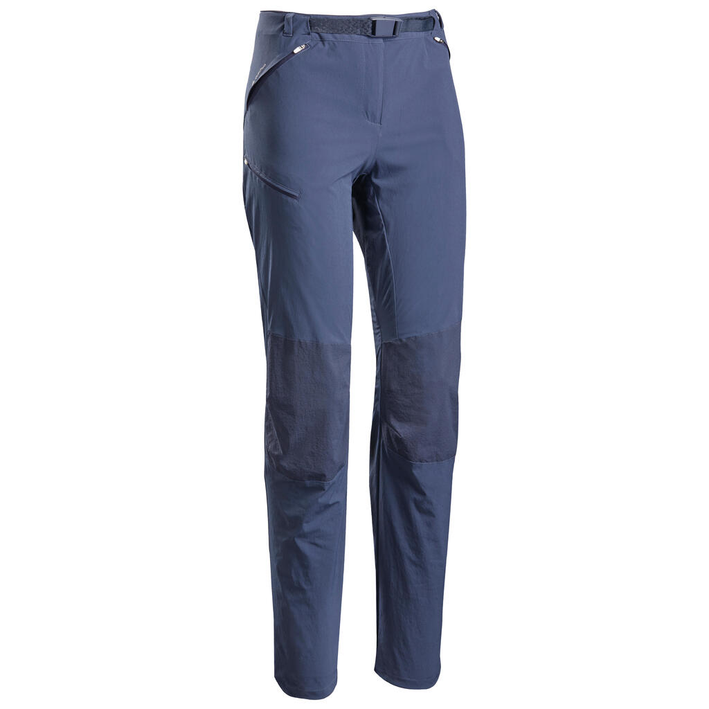 Plave ženske pantalone za planinarenje MH500