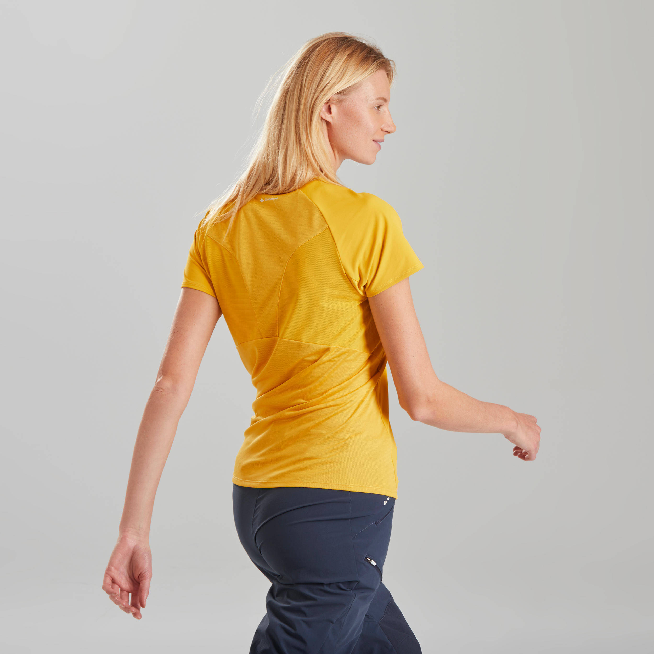 Women's T Shirt Mountain Hiking MH500 - Ochre -  3
